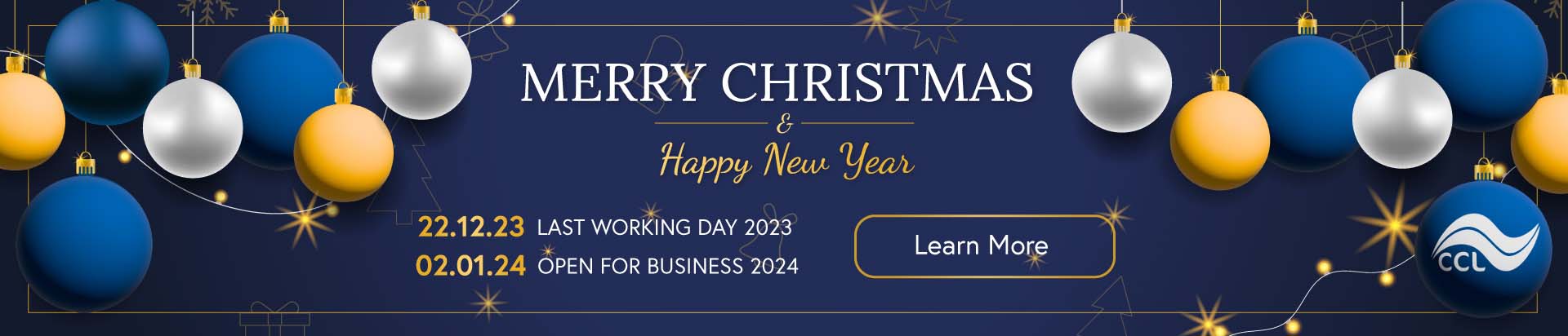 Christmas message from CCL with Festive closure dates